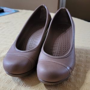 Brown Crocs Wedges
